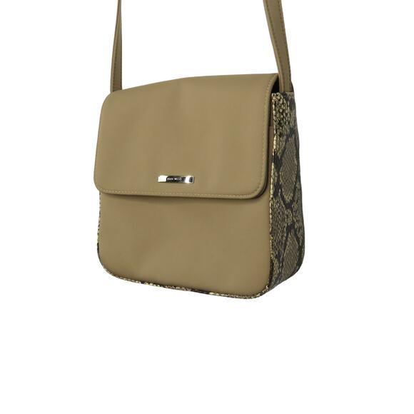 Y2k Vintage Nine West Beige Snakeskin Pattern Square Crossbody Bag - Picture 7 of 10